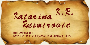 Katarina Rusmirović vizit kartica